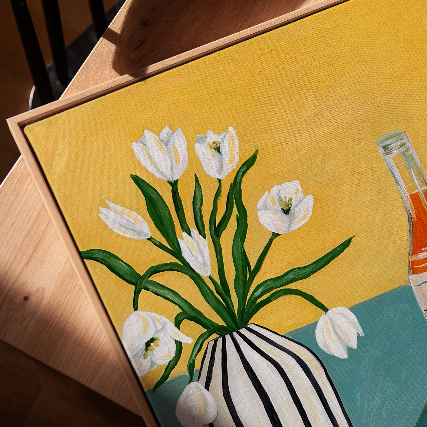 Orange Wine, White Tulips