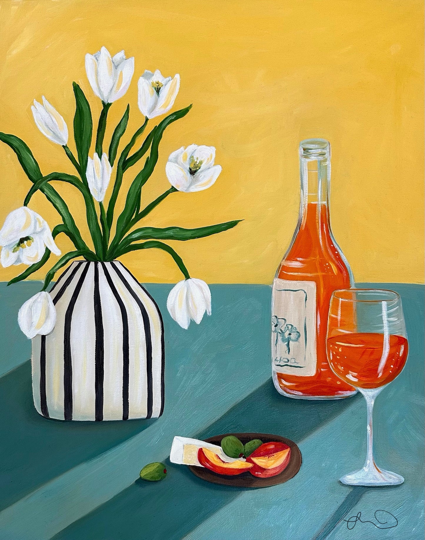 Orange Wine, White Tulips